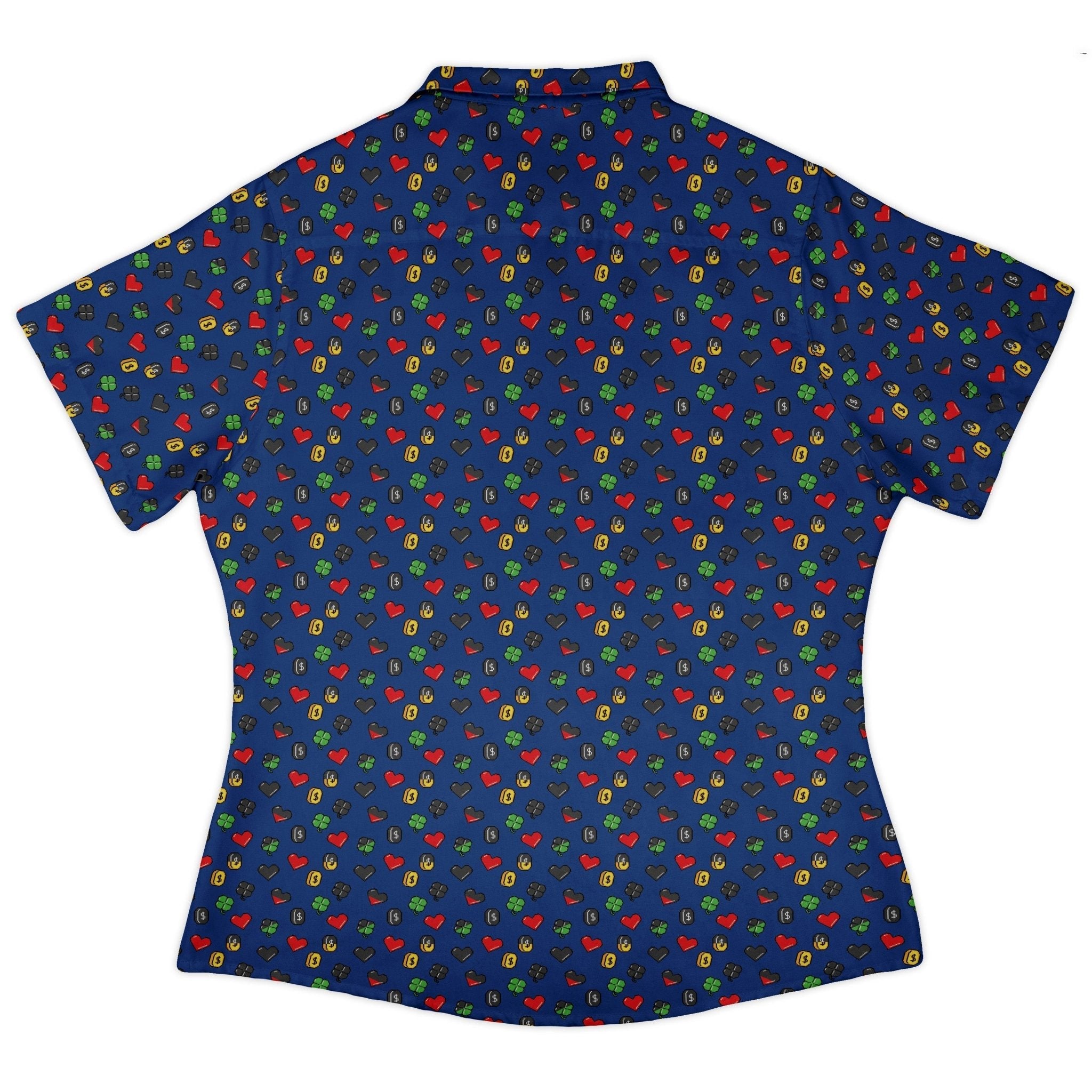 Video Game Stats Curvy Button Up Shirt Geek Nerd 0925 All Adult Button Up Shirts Design by Tobe Fonseca