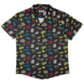 Video Gamer Black Video Game Button Up Shirt - adult sizing - video game arcade print -