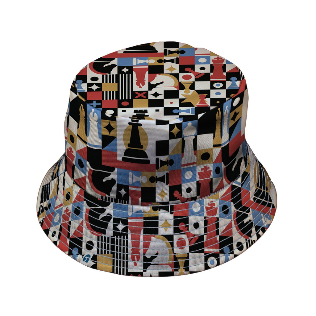 Vintage Chess Art Bucket Hat Geek Nerd 0925 board game print Design by Tobe Fonseca
