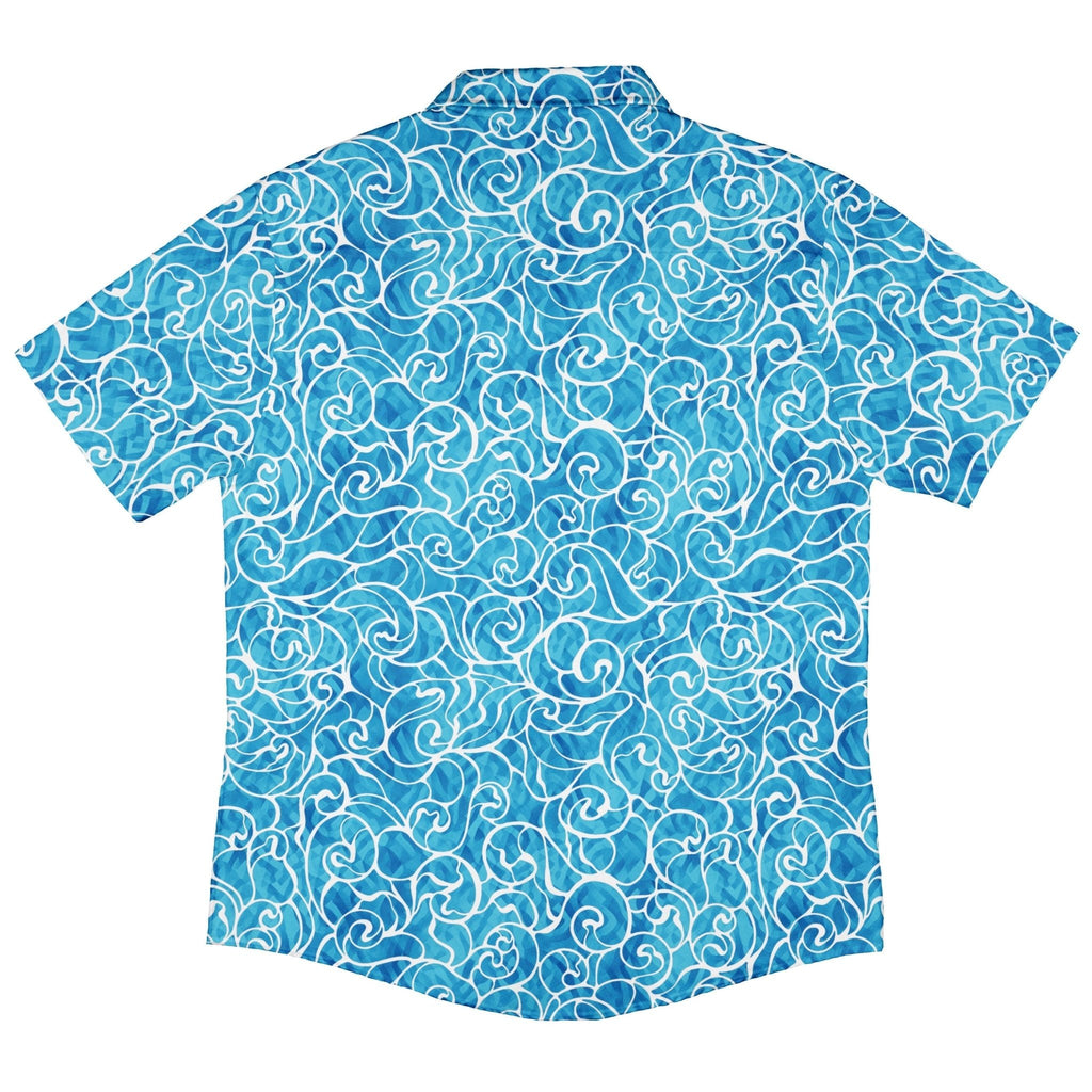 Waves light Button Up Shirt Geek Nerd adult sizing Design By Brigid Ashwood Marine biology