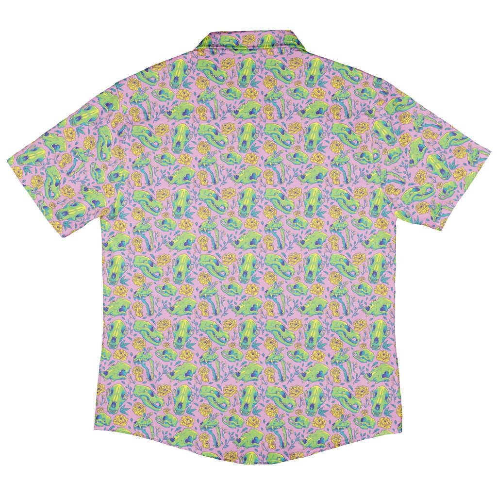 Wildfang Flora Pink Button Up Shirt Geek Nerd adult sizing animal patterns botany print