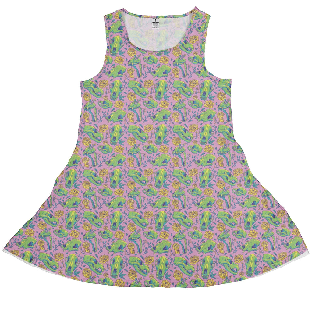 Wildfang Flora Pink Dress Geek Nerd animal patterns botany print Design by Julie Kitzes
