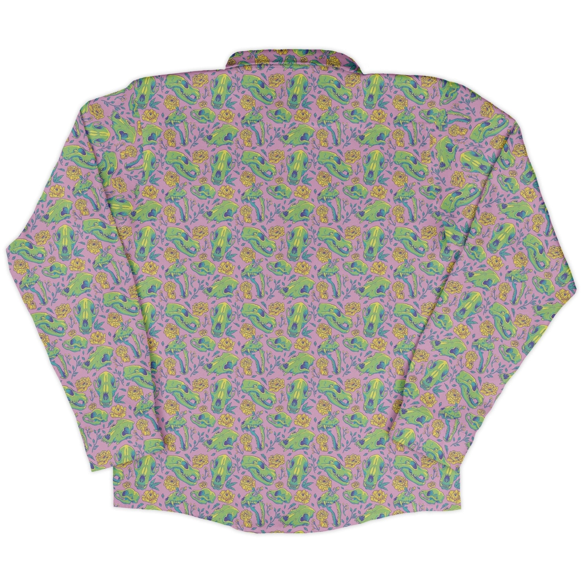 Wildfang Flora Pink Long Sleeve Button Up Shirt Geek Nerd adult sizing animal patterns botany print
