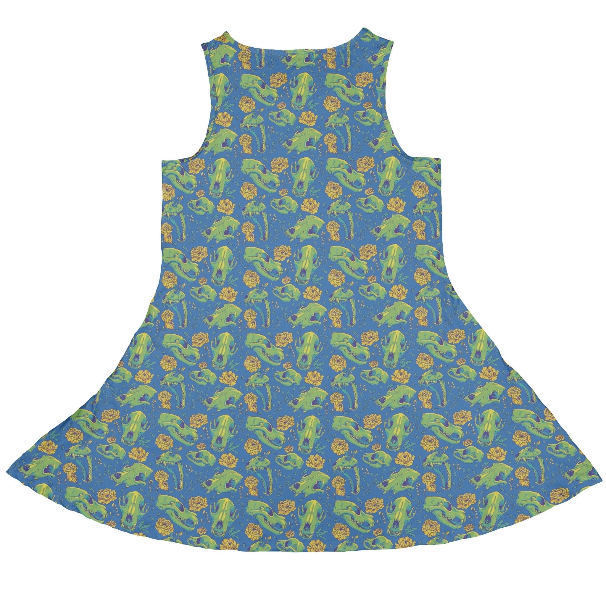 Wildfang Flora Blue Dress Geek Nerd animal patterns botany print Design by Julie Kitzes