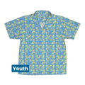 Wildfang Flora Blue Youth Hawaiian Shirt Geek Nerd animal patterns botany print Design by Julie Kitzes