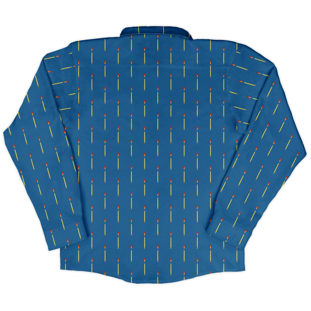 Writer Fuel Long Sleeve Button Up Shirt Geek Nerd adult sizing book prints Design by Zirkus Design