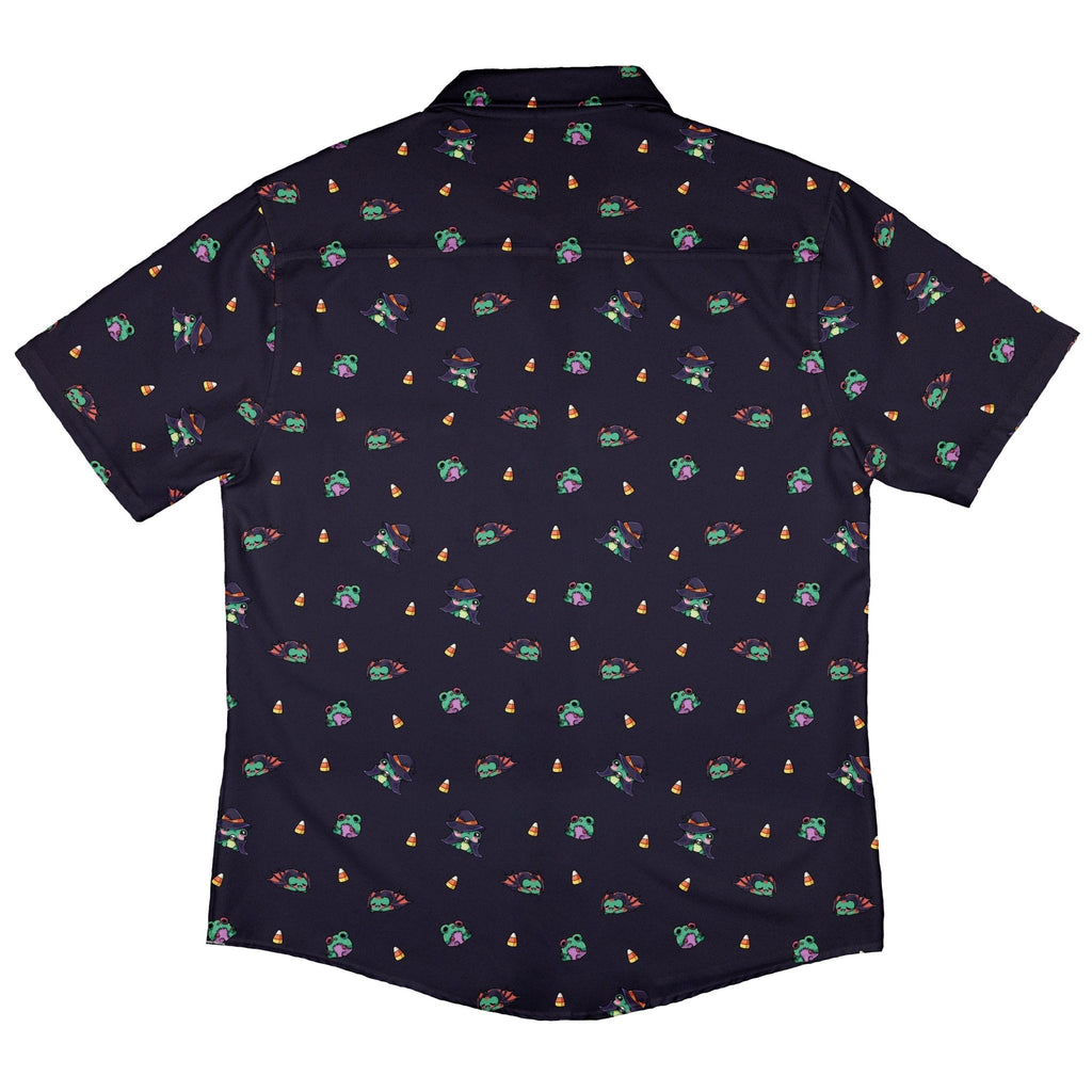 Zombie Frogs Button Up Shirt Geek Nerd adult sizing Design by Ardi Tong halloween