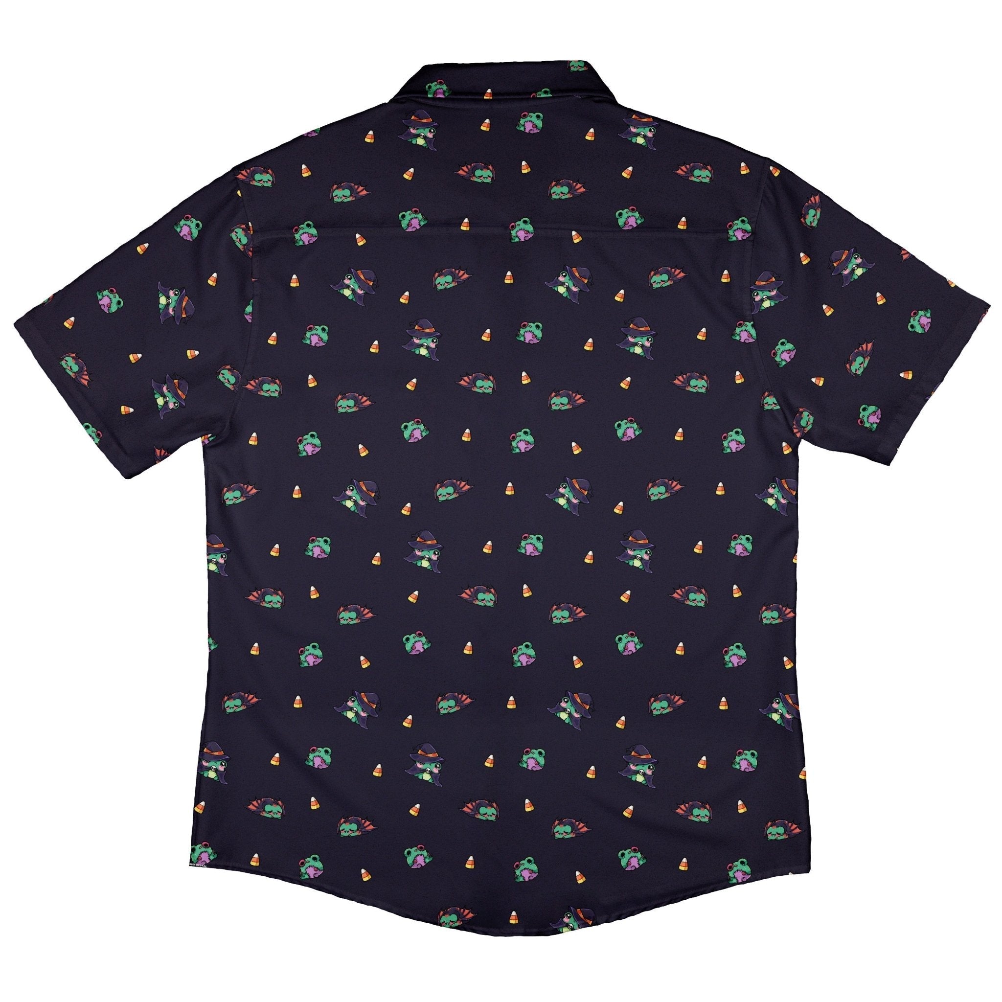Zombie Frogs Button Up Shirt Geek Nerd adult sizing Design by Ardi Tong halloween