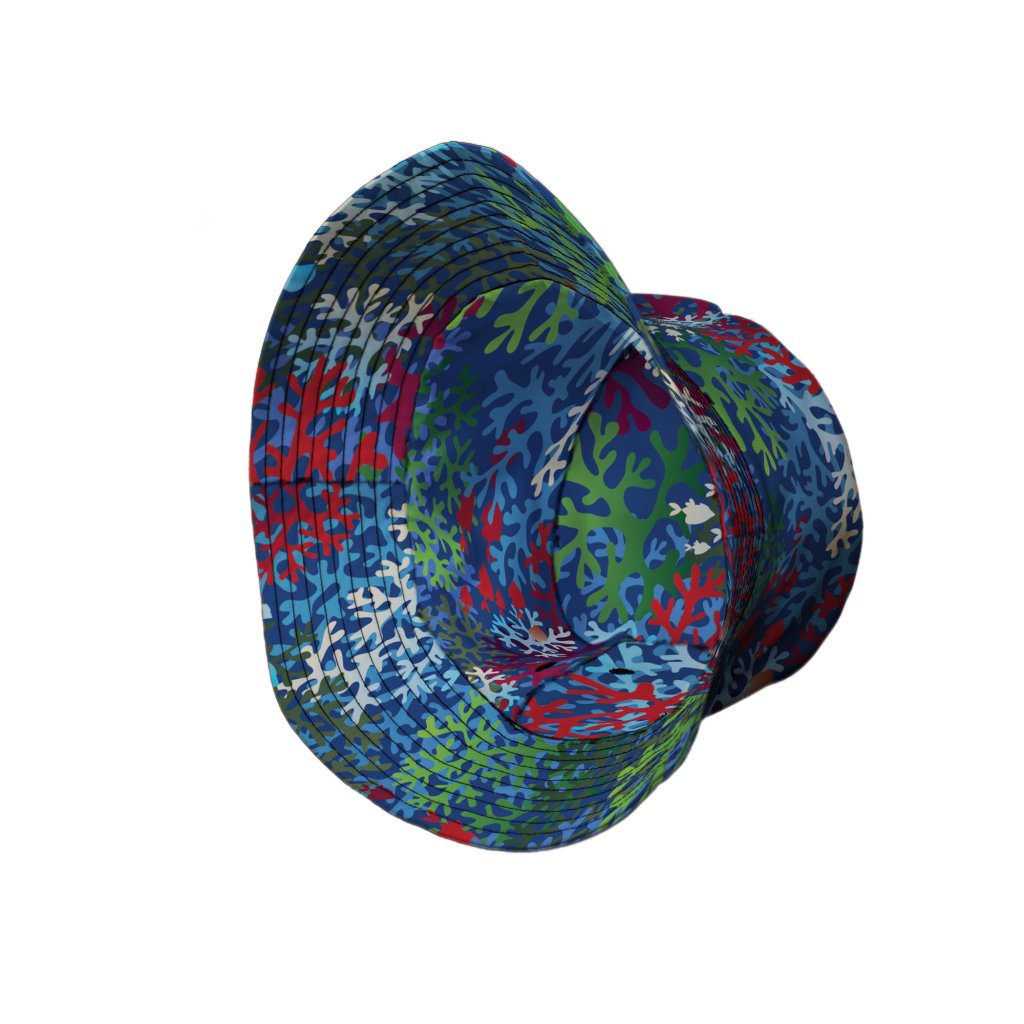 A Christmas Coral Bucket Hat - M - Grey Stitching - -