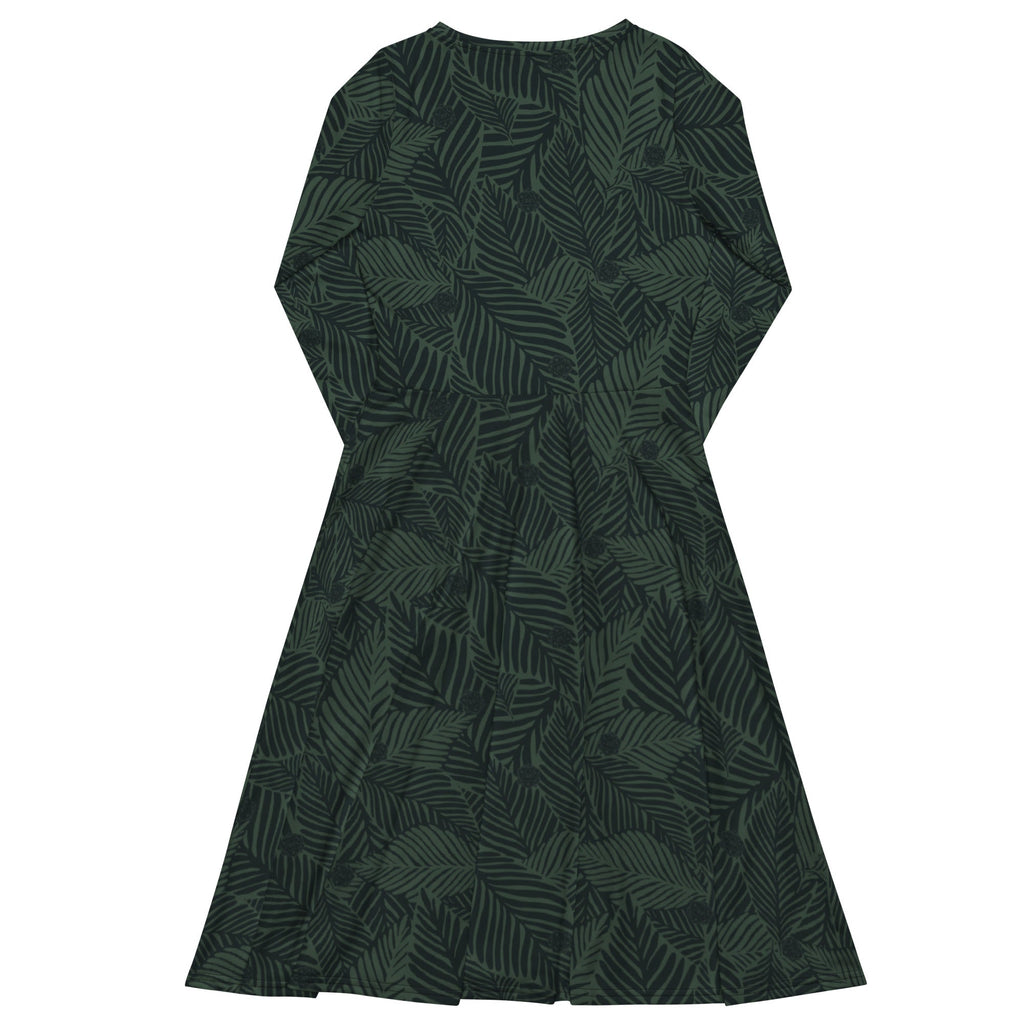 Nerdy Tropical Dnd Dice Long Sleeve Midi Dress