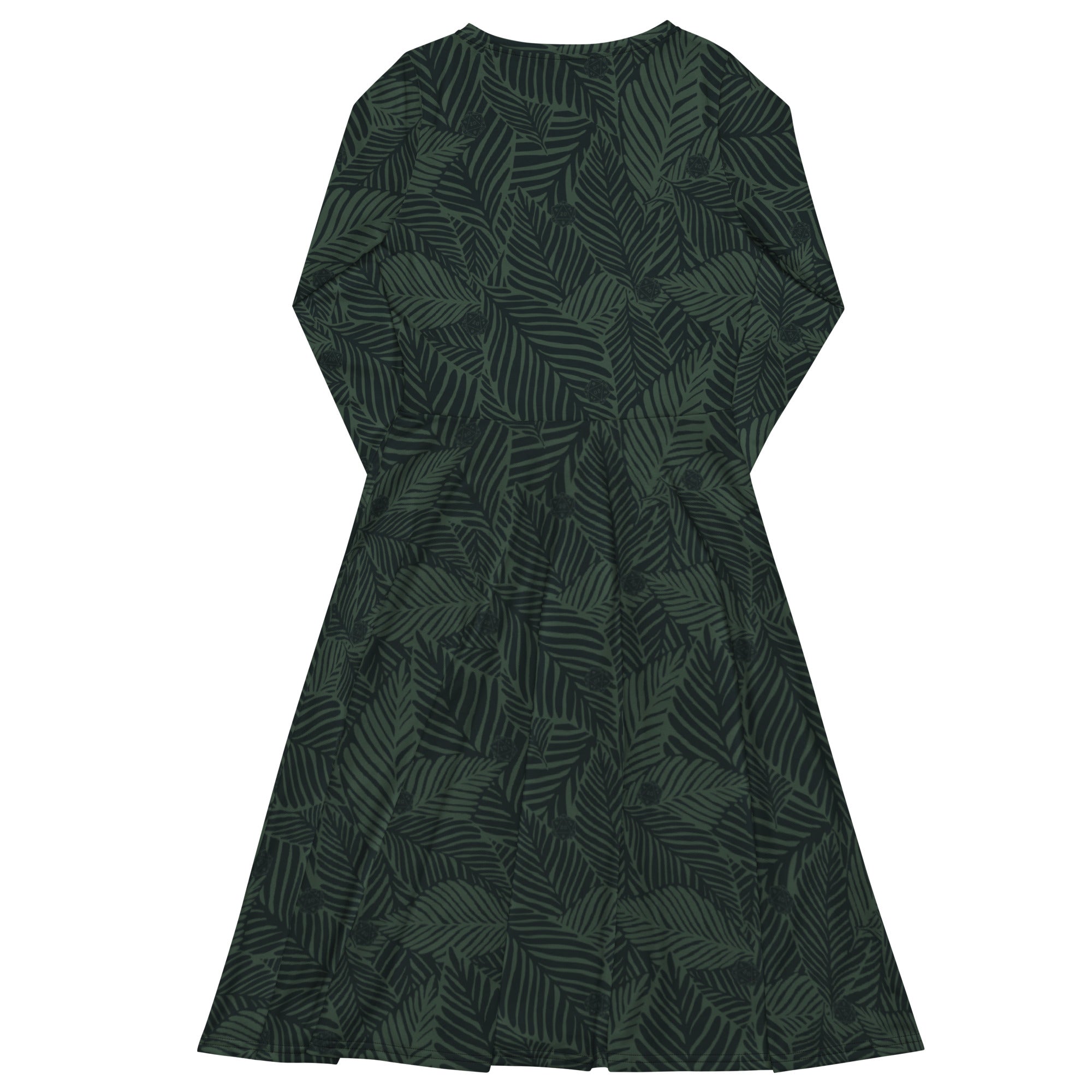 Nerdy Tropical Dnd Dice Long Sleeve Midi Dress
