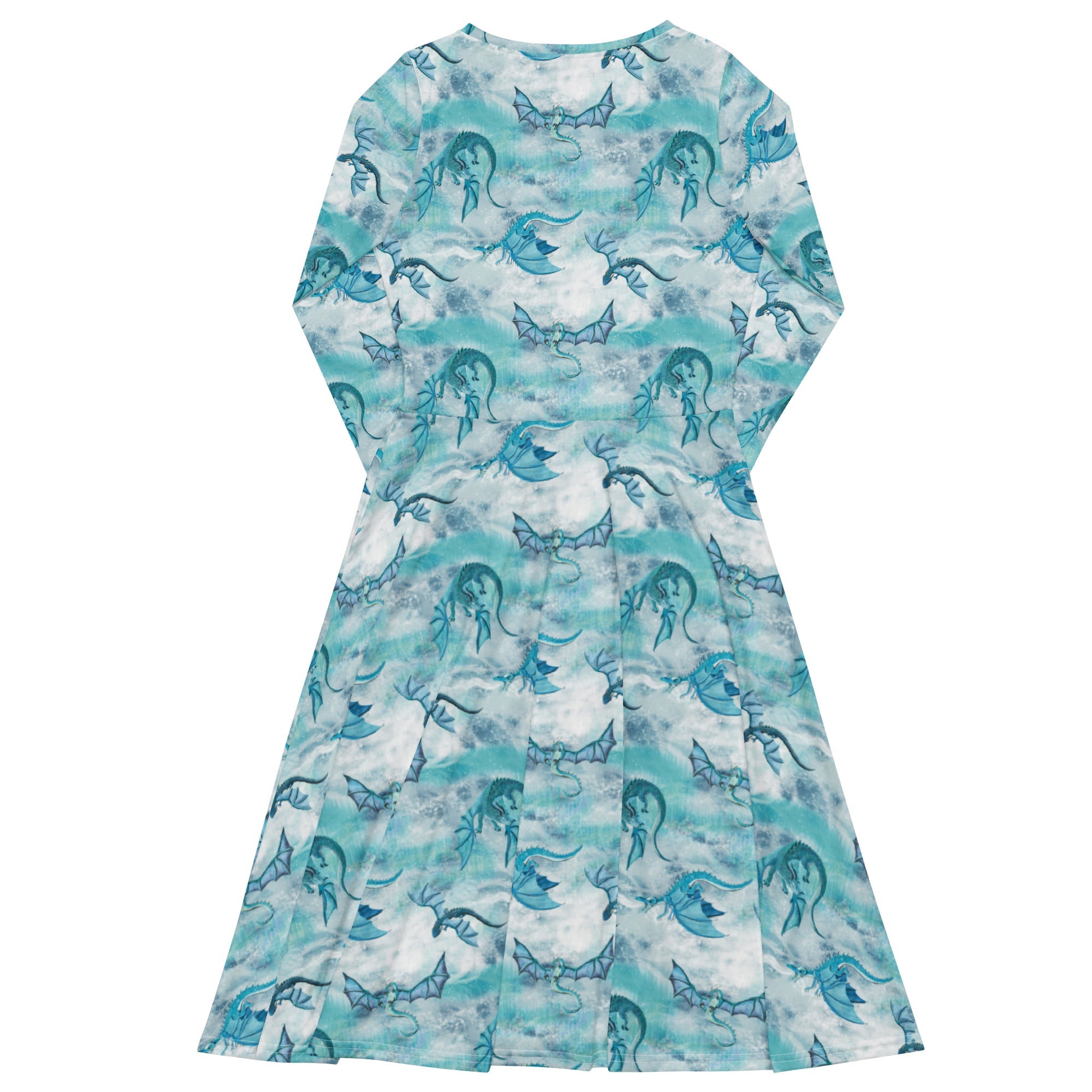 Nerdy Frost Dragons Long Sleeve Midi Dress