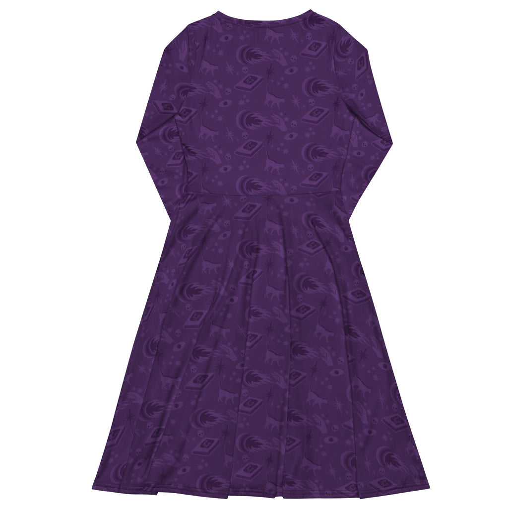 Nerdy Dnd Warlock Class Long Sleeve Midi Dress