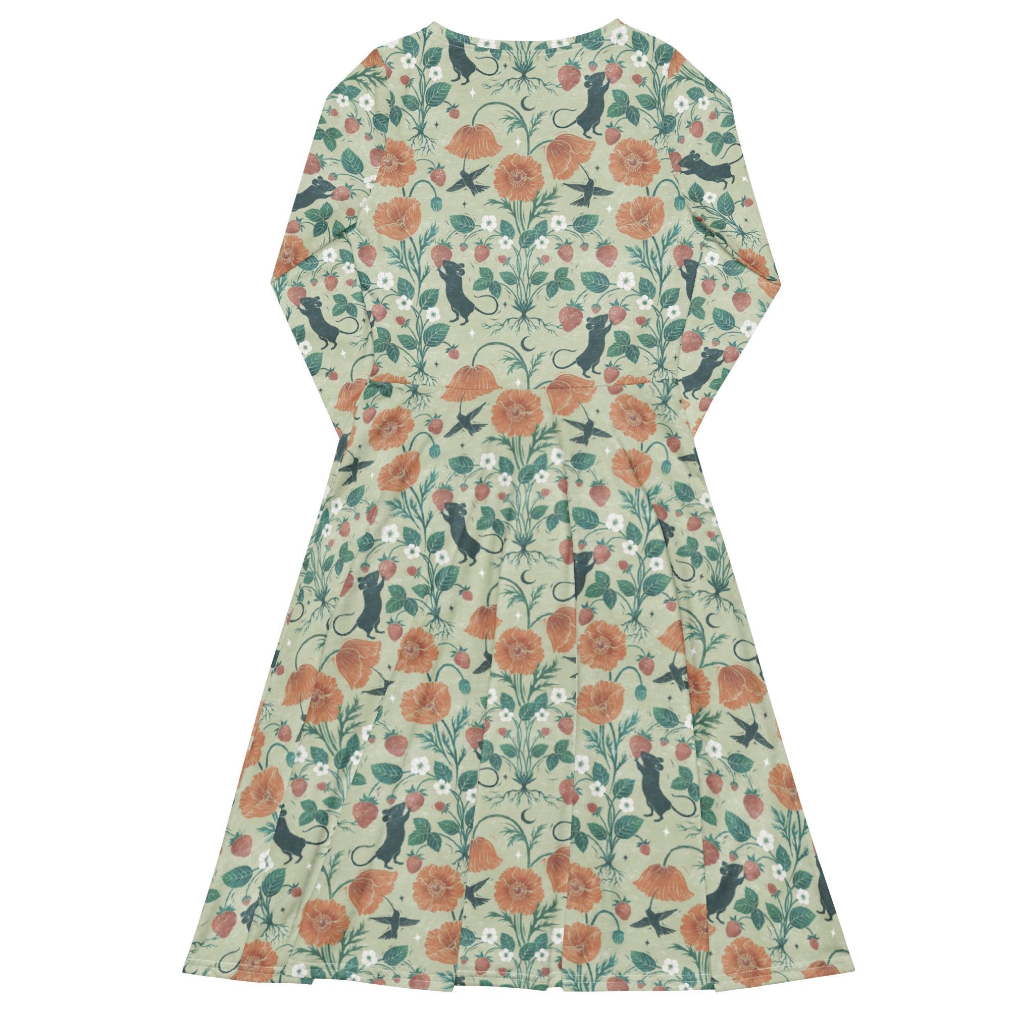 Nerdy Spring Garden Long Sleeve Midi Dress