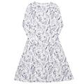 Nerdy Simple Botany Flowers Herbs White Blue Long Sleeve Midi Dress