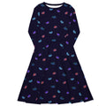 Nerdy Cute Sea Slugs Long Sleeve Midi Dress