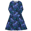 Nerdy Episodic Violet Purple Night Long Sleeve Midi Dress