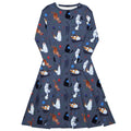 Nerdy Video Game Cats Light Long Sleeve Midi Dress