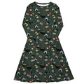 Nerdy Oishi Sushi Green Long Sleeve Midi Dress