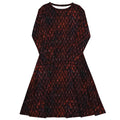 Nerdy Red Dragon Scales Dnd Long Sleeve Midi Dress