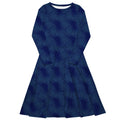 Nerdy Space RPG Dice Blue Dnd Long Sleeve Midi Dress