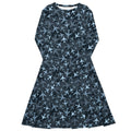 Nerdy Airplanes Blue Camouflage Blue Long Sleeve Midi Dress