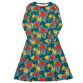 Nerdy Tropical Fruit Dice Dnd Long Sleeve Midi Dress