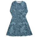 Nerdy Tropical Dragons Long Sleeve Midi Dress