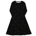 Nerdy Math Symbols Black Long Sleeve Midi Dress