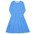 Nerdy Geometry Blue Math Long Sleeve Midi Dress