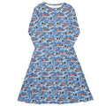 Onsen Snow Monkeys Long Sleeve Midi Dress 1