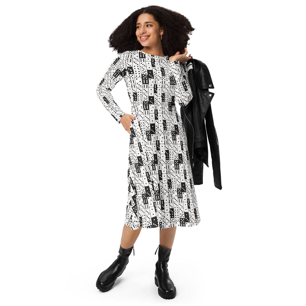 Dominos Long Sleeve Midi Dress 4