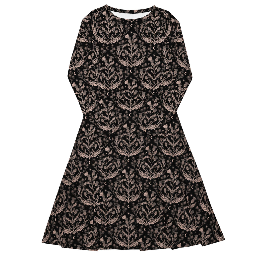 Episodic Thistle Home Black White Long Sleeve Midi Dress 1