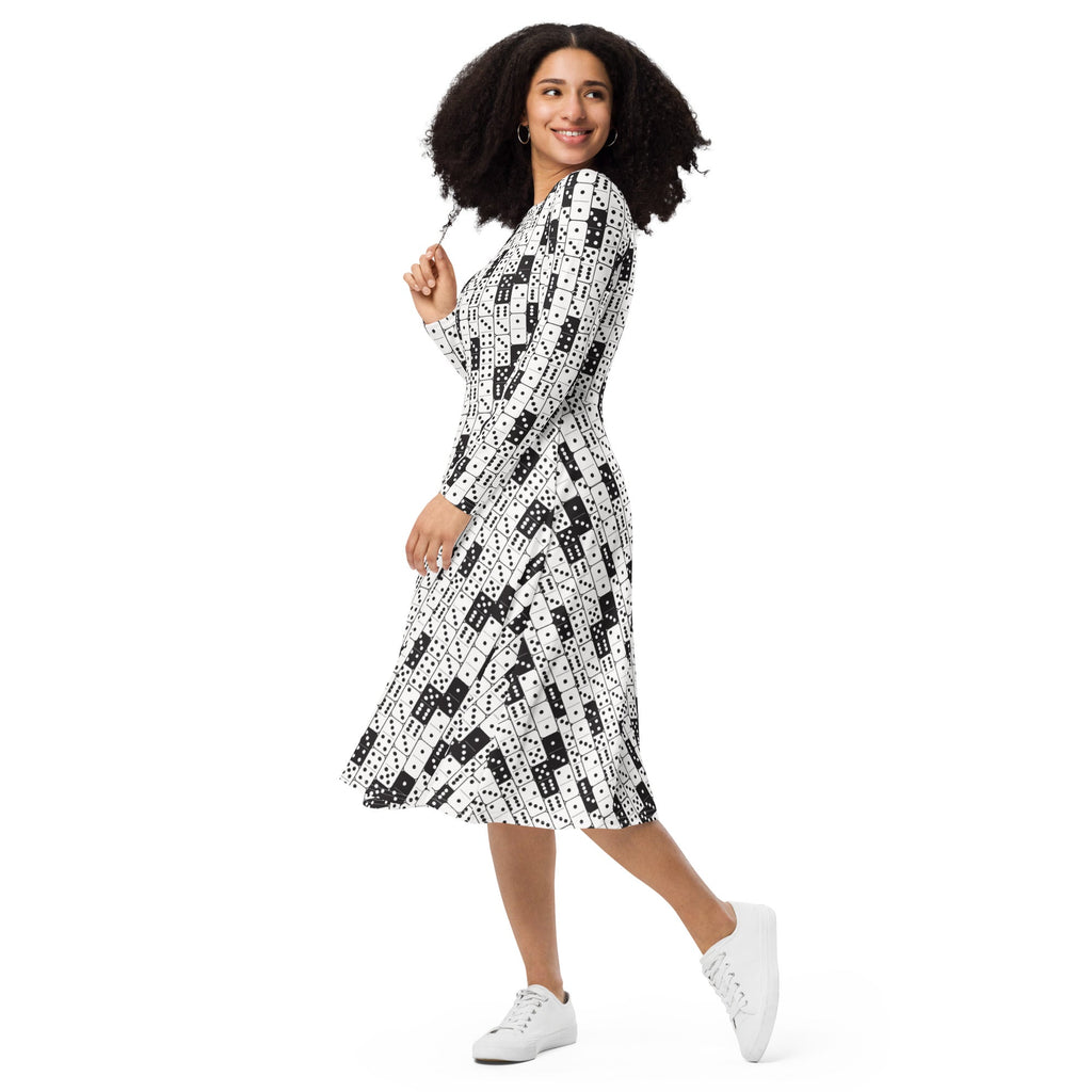 Dominos Long Sleeve Midi Dress 3