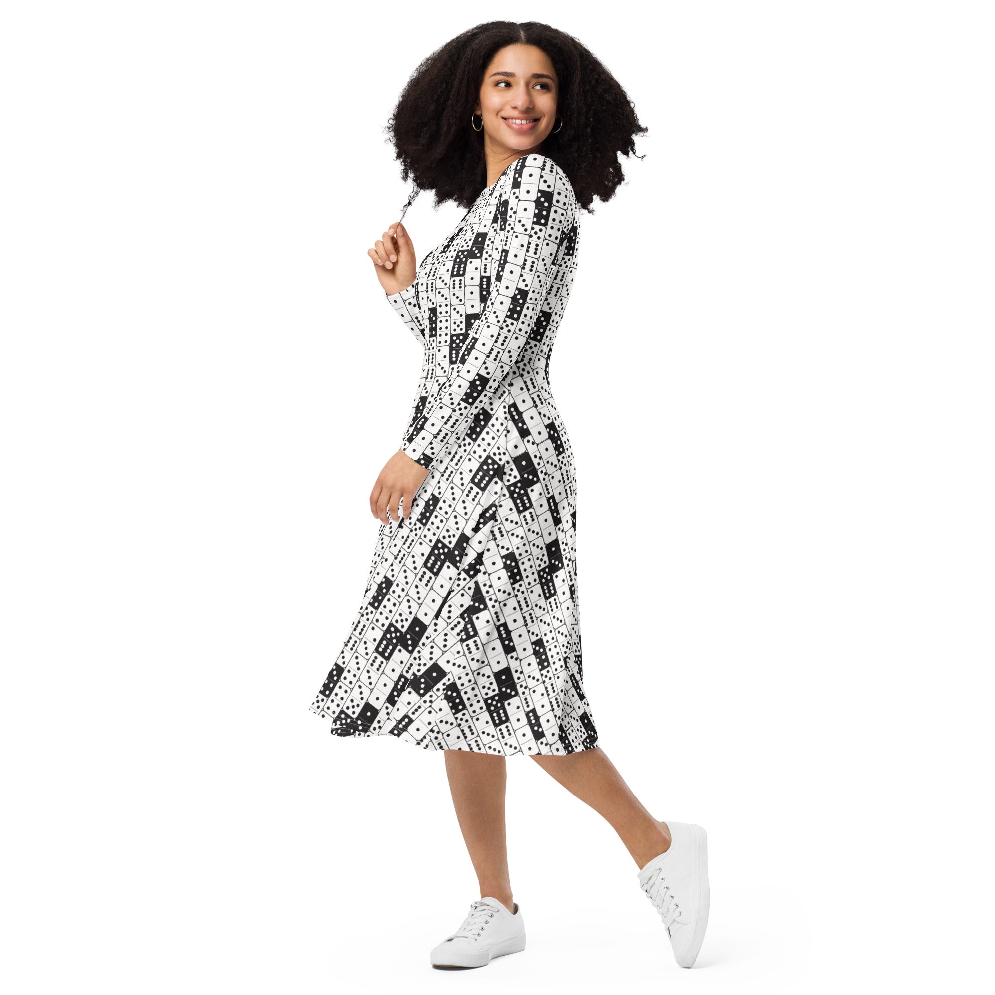Dominos Long Sleeve Midi Dress 3