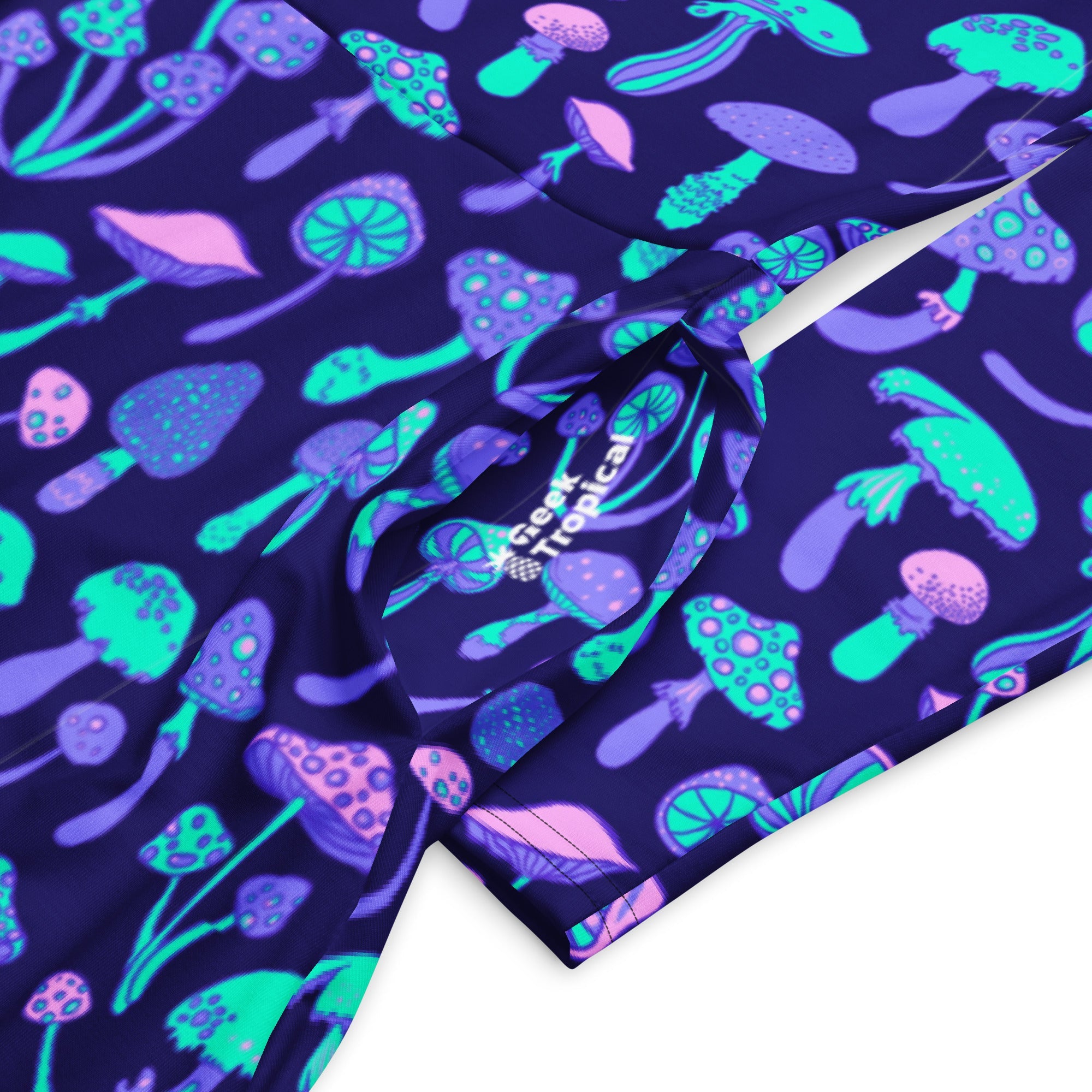 Nerdy Psychedelic Mushrooms Long Sleeve Midi Dress