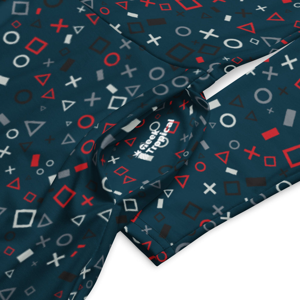 Nerdy Controller Gamepad Icons Teal Video Game Long Sleeve Midi Dress