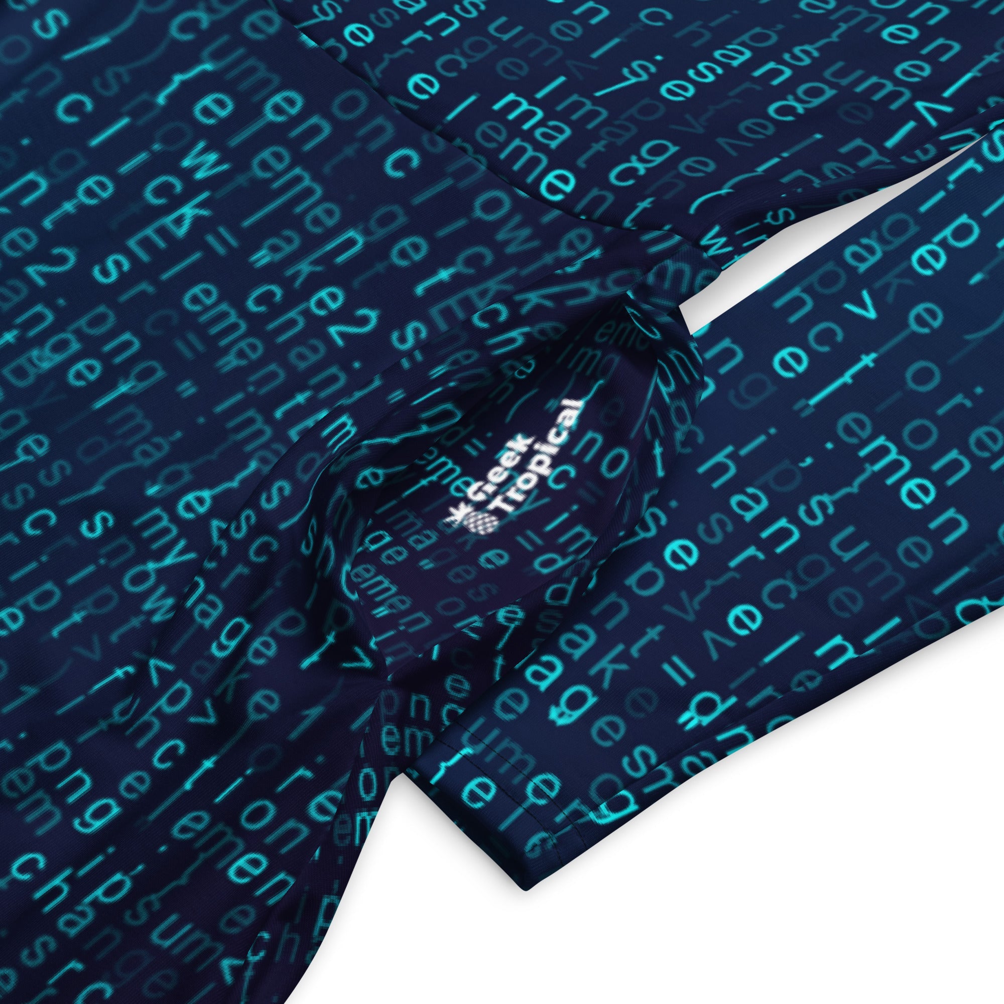 Nerdy Javascript Computer Code Blue Long Sleeve Midi Dress