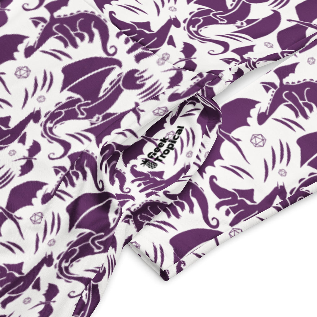 Nerdy Dnd Purple Dragons Long Sleeve Midi Dress