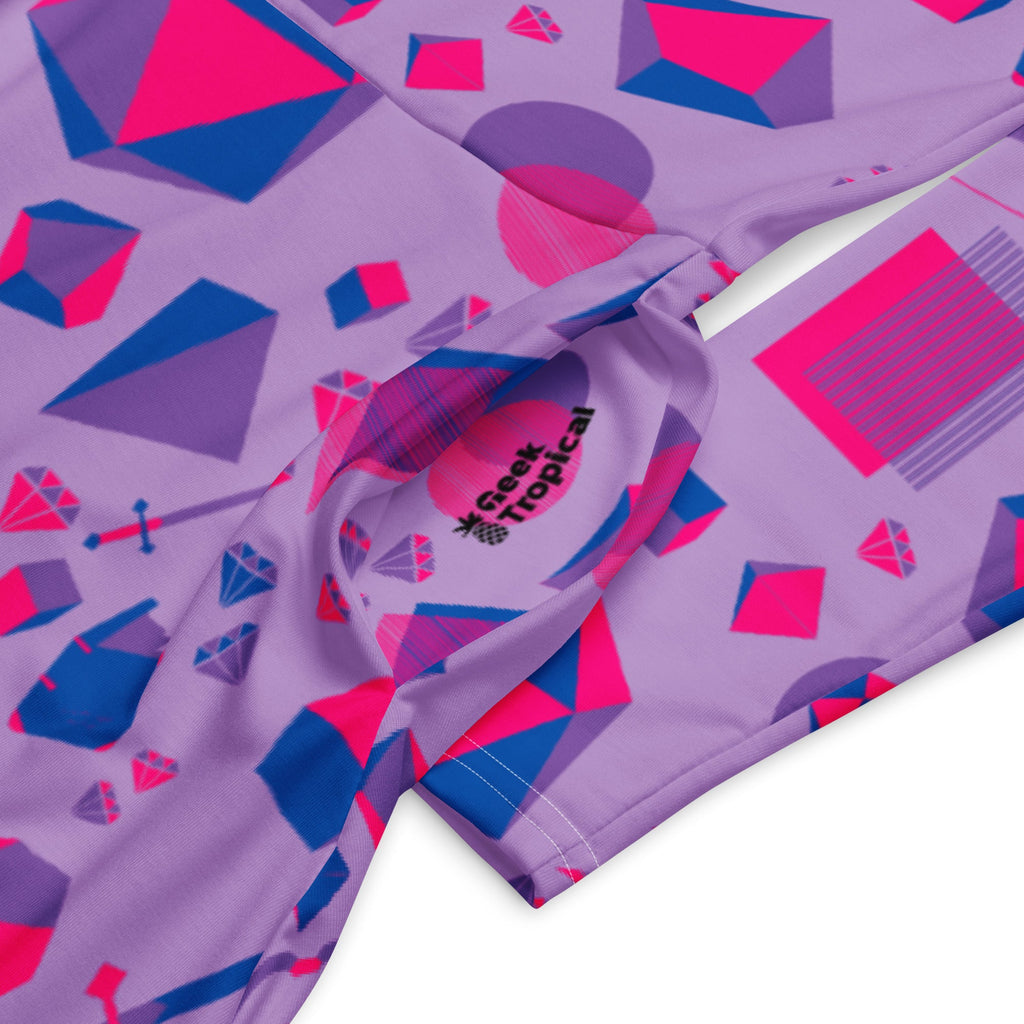 Nerdy Pink Blue and Bisexual Colors Tabletop RPG Items Dnd Long Sleeve Midi Dress