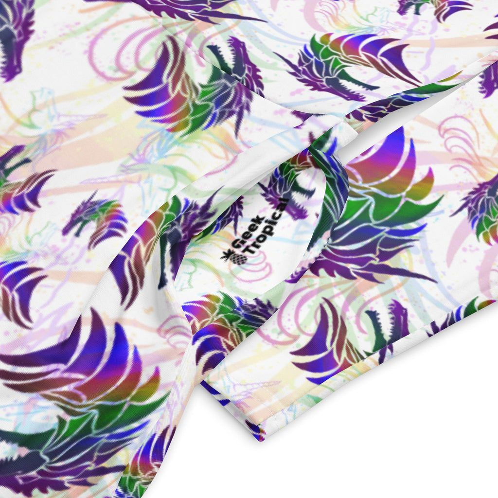 Nerdy Rainbow Dragons and Unicorns Long Sleeve Midi Dress