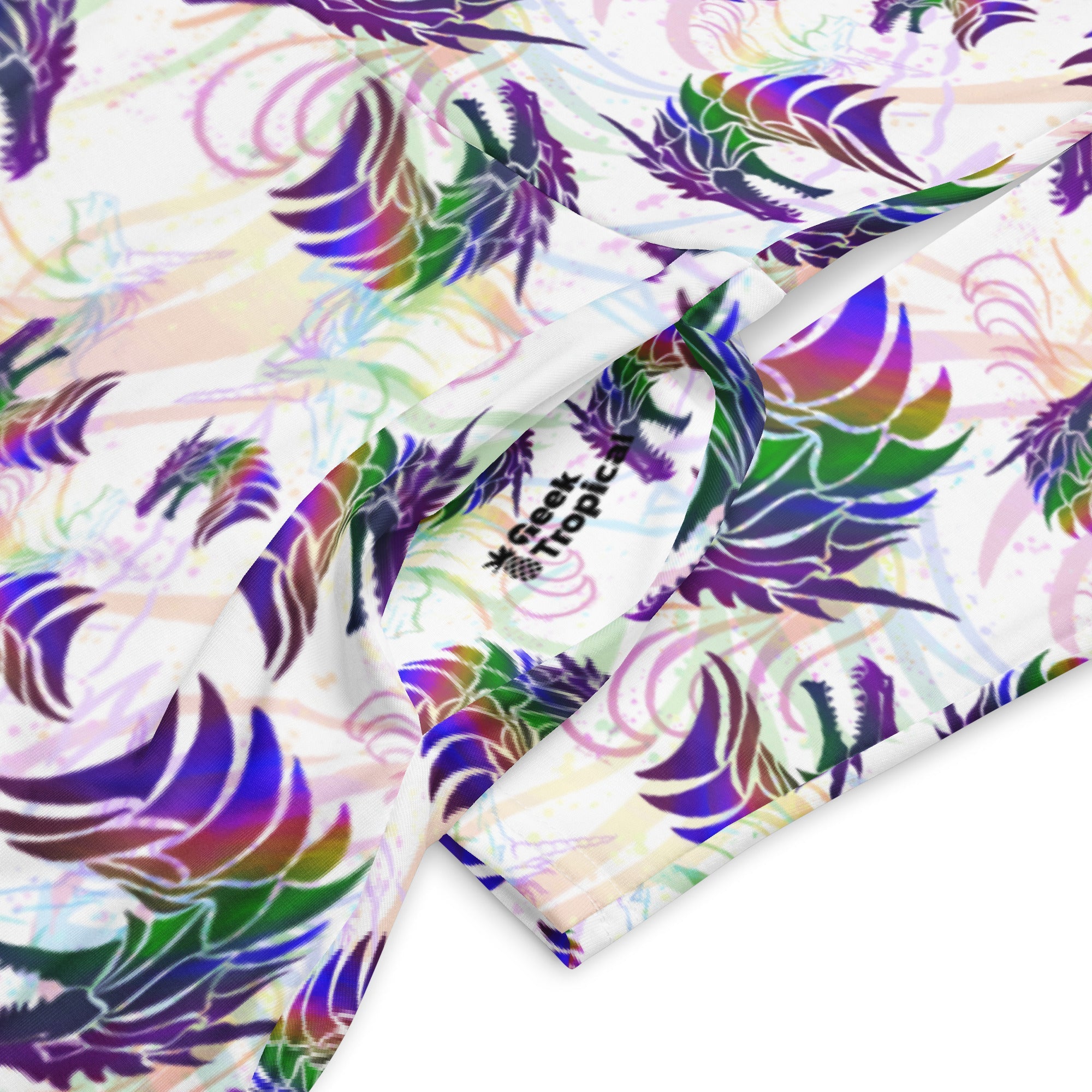 Nerdy Rainbow Dragons and Unicorns Long Sleeve Midi Dress