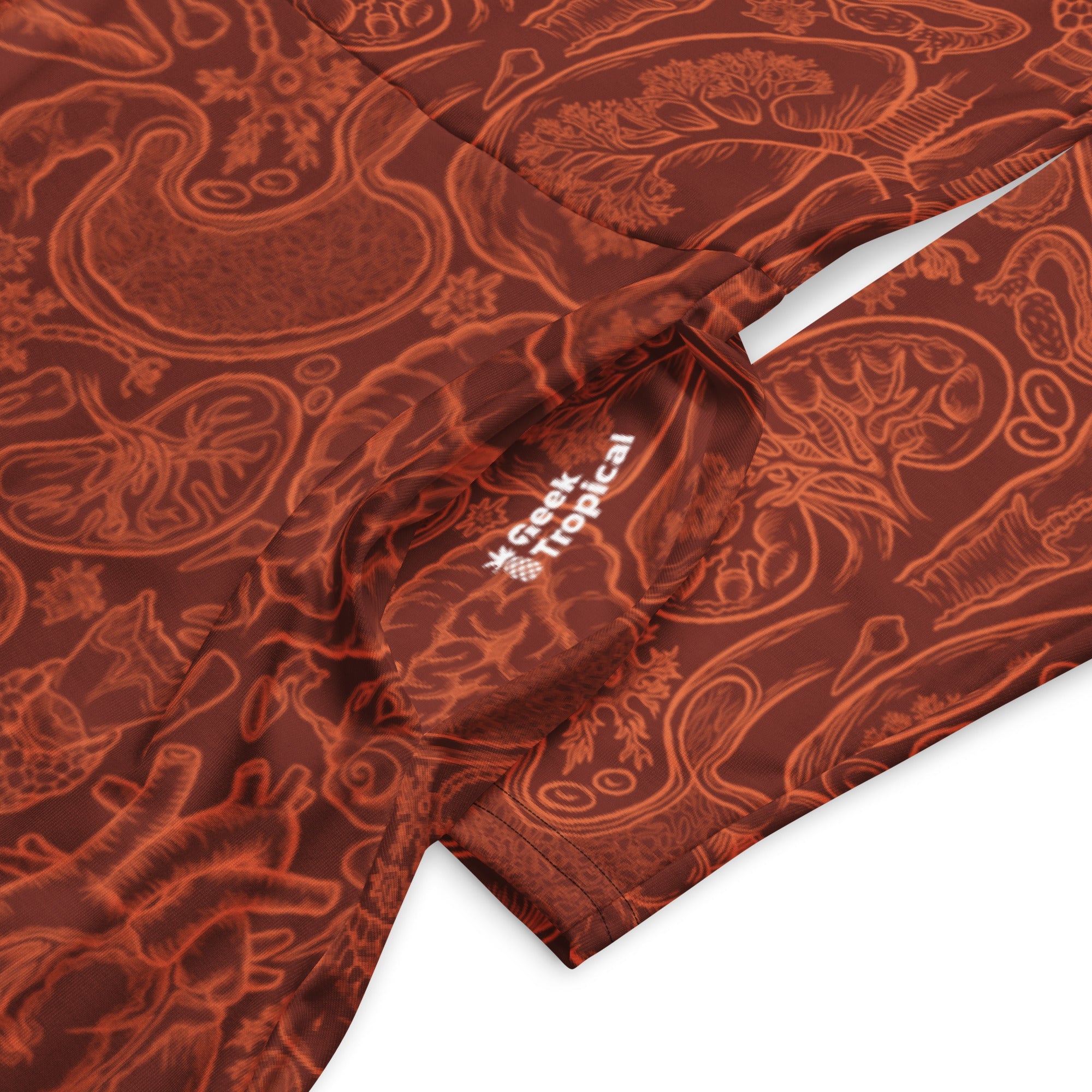 Human Anatomy Red Long Sleeve Midi Dress 7