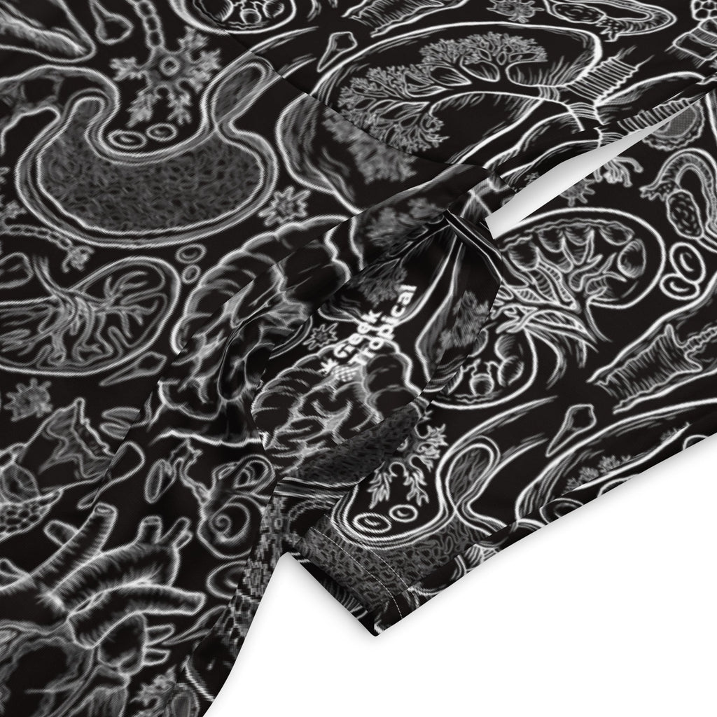 Human Anatomy Black Long Sleeve Midi Dress 7