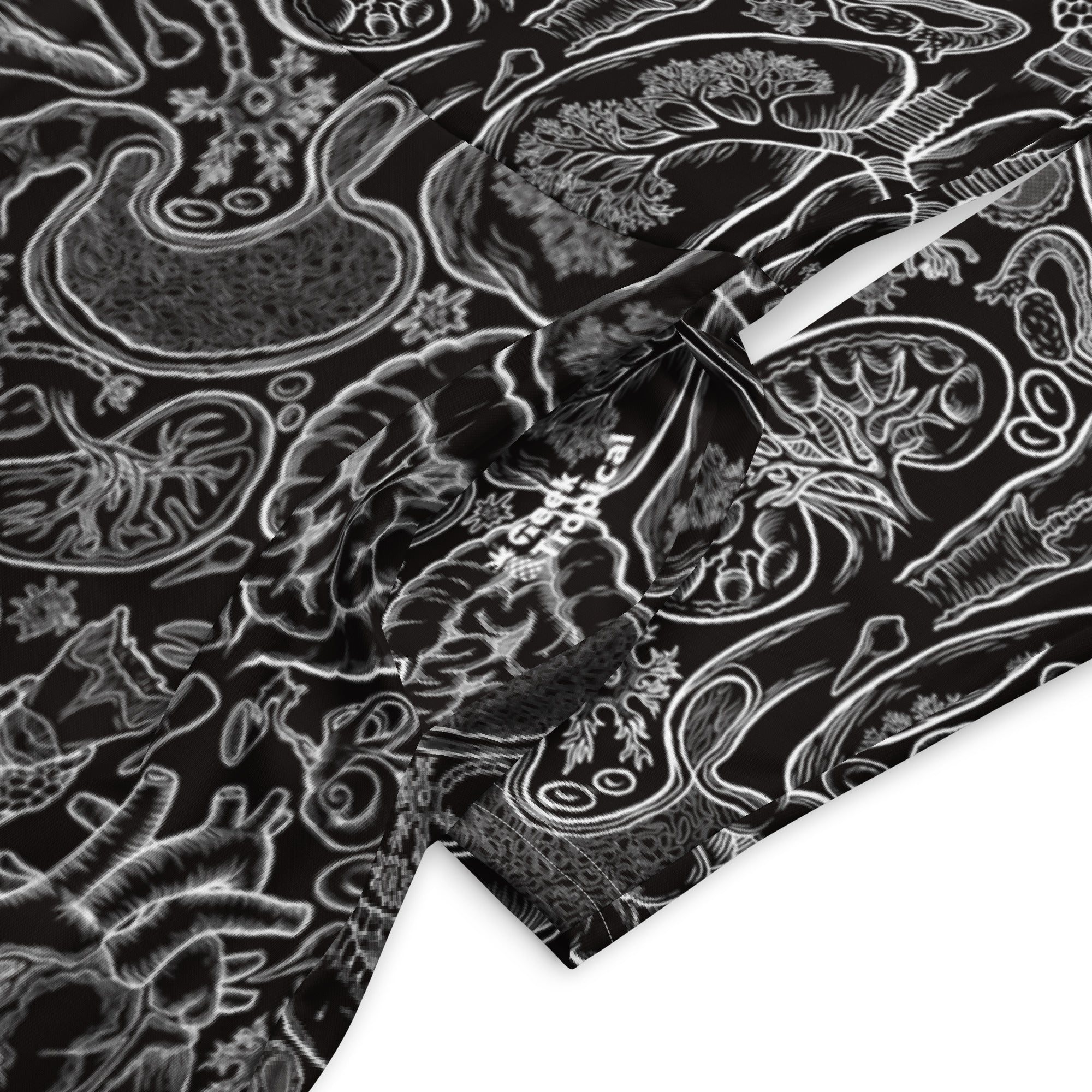 Human Anatomy Black Long Sleeve Midi Dress 7
