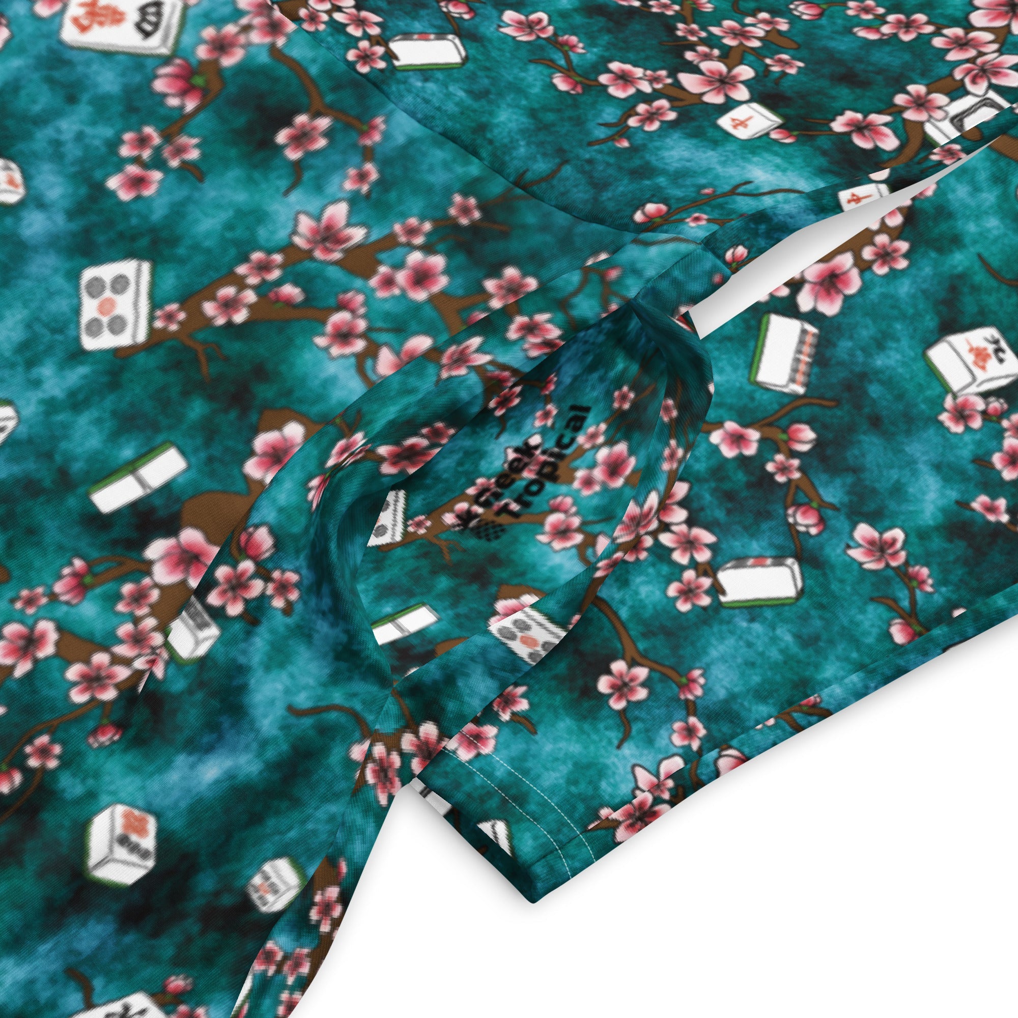 Mahjong Tiles Pond Anime Long Sleeve Midi Dress 7