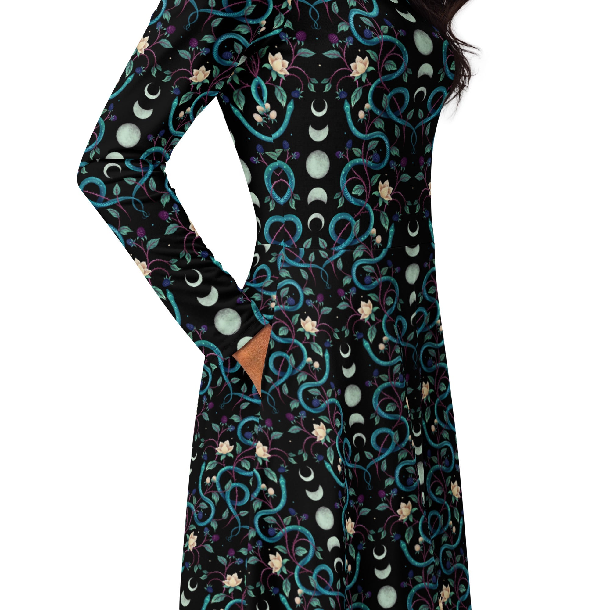 Episodic Serpent Moon Long Sleeve Midi Dress 5