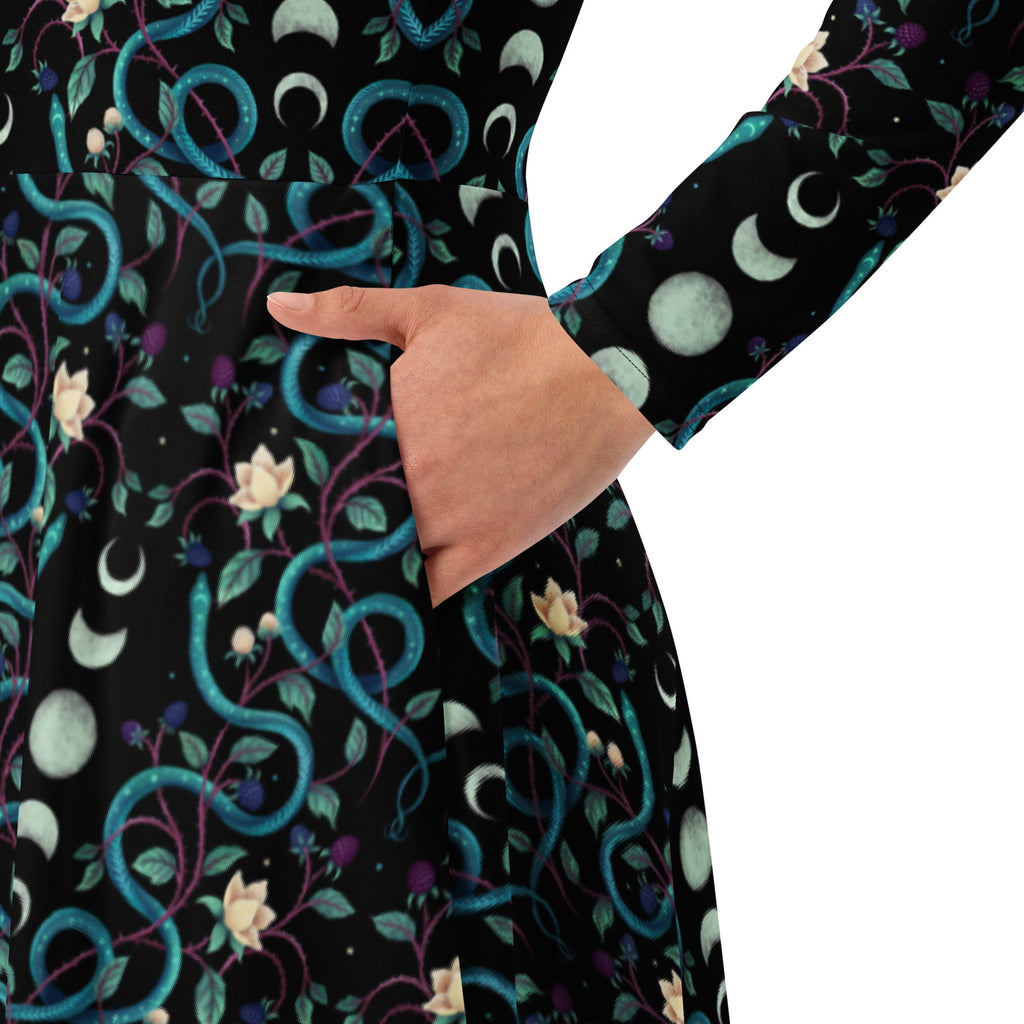 Episodic Serpent Moon Long Sleeve Midi Dress 6