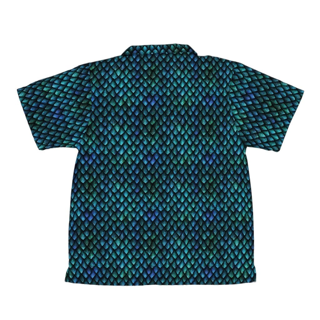 Blue Purple Dragon Scales Youth Hawaiian Shirt - YXS - -