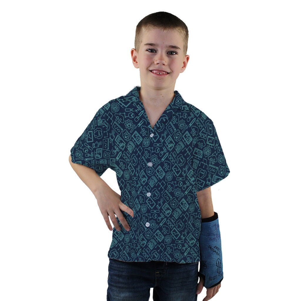 Computer Internet Technology Youth Hawaiian Shirt - YXS - -